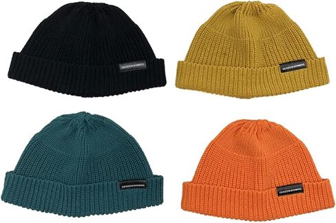 Clakllie Knit Cuff Beanie Hat Roll-Up Edge Skull Watch Cap Cool Style Fisherman Ski Hat Ribbed Skullies Hat for All Seasons in Saudi Arabia