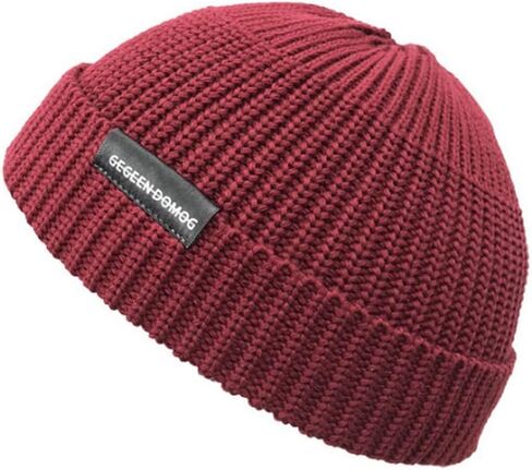 Clakllie Knit Cuff Beanie Hat Roll-Up Edge Skull Watch Cap Cool Style Fisherman Ski Hat Ribbed Skullies Hat for All Seasons in Saudi Arabia