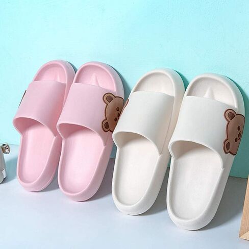 Cute Bear Cloud Slippers for Women and Men Recovery Slides Maternity Outdoor Indoor Sandals House Slides EVA Cushion Comfy Form Slides Light Weight Non Slip Pillow Shoes Beach Sandal Easy to Clean in Saudi Arabia