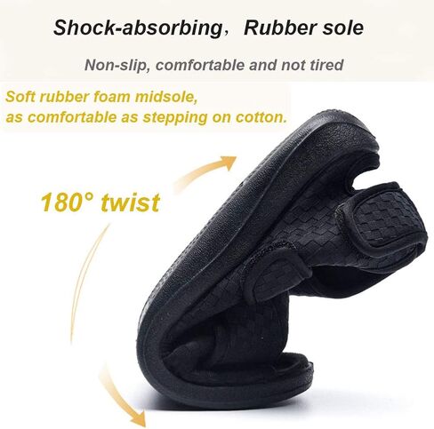 W&LESVAGO Women's Diabetic Slippers, Soft Breathable Fish Mouth Flatform Sandals, Wide Width Adjustable Edema Shoes for Elderly in Saudi Arabia