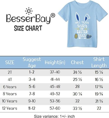 BesserBay Boys and Girls Funny Easter Bunny T-Shirt 1-10 Years in Saudi Arabia