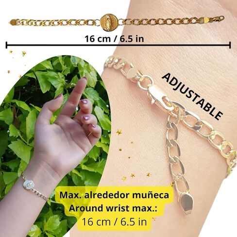 ام اكس ارتس كرافتس سوار فيرجن دي غوادالوبي الذهبي، سوار فيرجن دي غوادالوبي، سوار ذهبي لسيدة غوادالوبي، مجوهرات دينية مكسيكية، سوار ذهبي من غوادالوبي، سوار مسبحة ذهبي in Kuwait