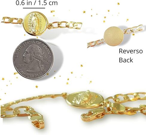 ام اكس ارتس كرافتس سوار فيرجن دي غوادالوبي الذهبي، سوار فيرجن دي غوادالوبي، سوار ذهبي لسيدة غوادالوبي، مجوهرات دينية مكسيكية، سوار ذهبي من غوادالوبي، سوار مسبحة ذهبي in Kuwait