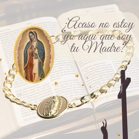 ام اكس ارتس كرافتس سوار فيرجن دي غوادالوبي الذهبي، سوار فيرجن دي غوادالوبي، سوار ذهبي لسيدة غوادالوبي، مجوهرات دينية مكسيكية، سوار ذهبي من غوادالوبي، سوار مسبحة ذهبي in Kuwait