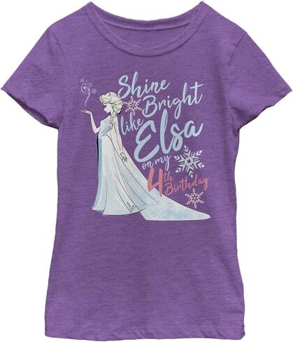 Disney Frozen Birthday Queen Four Girl's Heather Crew Tee in Saudi Arabia