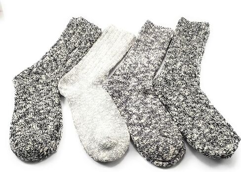 جوارب طويلة مقاومة للطقس للسيدات، دافئة، مزيج قطني ناعم، مقاس العرض 5-9.5 (4 عبوات_ in Kuwait