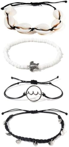 Pingyongchang 12pcs Surfer Wave String Braided Bracelets Anklet for Women Handmade Boho Jewelry Waterproof Beach Bead Adjustable Friendship Charm Bracelets Set Pack in Saudi Arabia
