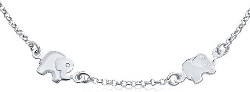 Bling Jewelry ZOO Animal Lucky Slender 5 Station Multi Charm Linked Elephants Anklet Foot Ankle Bracelet For Women .925 Sterling Silver 9 or 10 Inch in Saudi Arabia