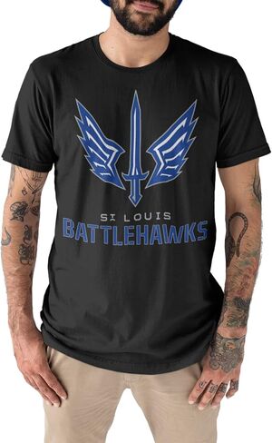 تي شيرت رجالي من St Louis Battlehawks من القطن بياقة دائرية وأكمام قصيرة تي شيرت مطبوع in Saudi Arabia