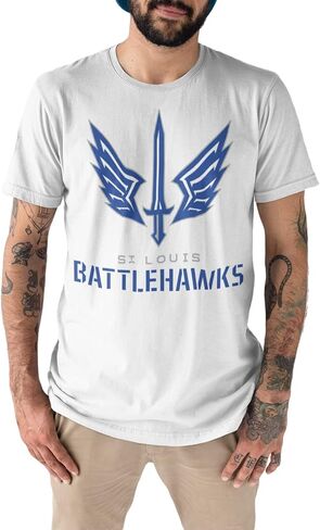 تي شيرت رجالي من St Louis Battlehawks من القطن بياقة دائرية وأكمام قصيرة تي شيرت مطبوع in Saudi Arabia