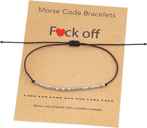 أساور مورس كود للنساء والرجال والأصدقاء، أساور مطرزة بفولاذ التيتانيوم، هدايا ملهمة، مجوهرات مصنوعة يدويًا للنساء in Kuwait