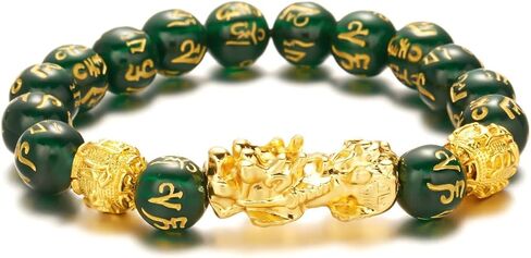 Feng Shui Pixiu Bracelet Good Luck Black Obsidian Wealth Protection Bracelet Can Bring Luck and Prosperity Buddha Beads Elastic Bracelet for Women Men Gifts Jewelry in Saudi Arabia