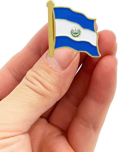 stidsds دبوس علم السلفادور - دبابيس أعلام السلفادور طية صدر السترة علم السلفادور دبوس طية صدر السترة من المينا للرجال والنساء بدلة وتلويح بشارة معدنية وطنية قبعة تذكارية لتزيين حقائب الظهر (4 عبوات) in Kuwait