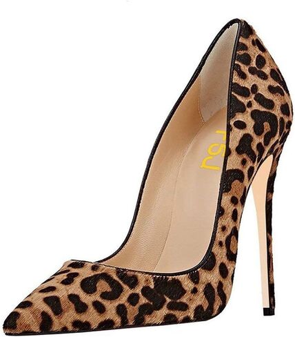 FSJ Women Sexy Leopard Printed Dress Shoes Pointy Toe High Heels Stilettos Pumps Shoe Size 4-15 US in Kuwait