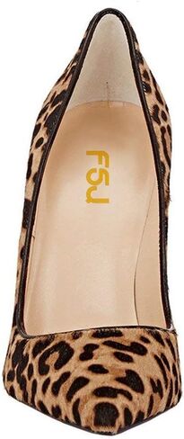 FSJ Women Sexy Leopard Printed Dress Shoes Pointy Toe High Heels Stilettos Pumps Shoe Size 4-15 US in Kuwait