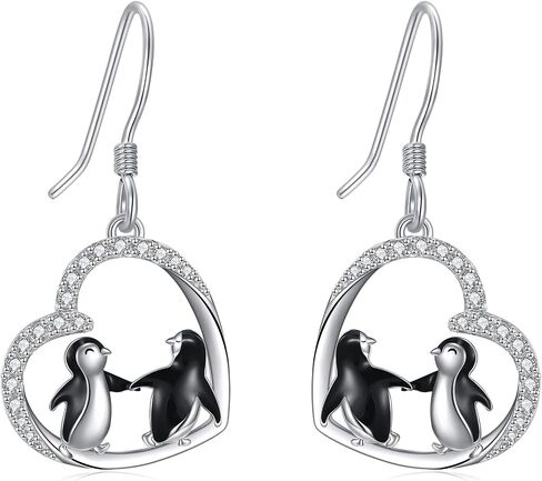 URONE Penguin Necklace and Earrings Sterling Silver Penguin Jewelry Gifts for Women Girls in Saudi Arabia