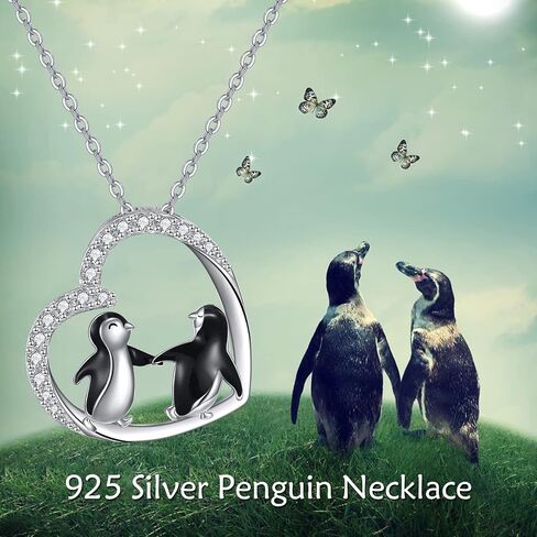 URONE Penguin Necklace and Earrings Sterling Silver Penguin Jewelry Gifts for Women Girls in Saudi Arabia