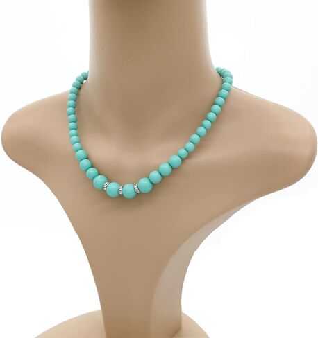 تقليد اللؤلؤ قلادة للنساء اللؤلؤ المختنق قلادة وأقراط مجموعة مجوهرات الزفاف الزفاف مكتنزة مطرز القلائد للنساء in Kuwait