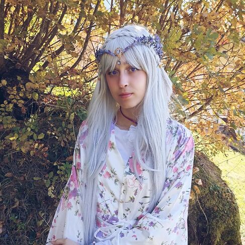 MOSTORY Woodland Fairy Flower Crown - Floral Elf Headpiece with Crystal V-shape Elven Tiara Wreath Boho Headband for Women Girl Renaissance Cosplay Halloween Christmas Party Wedding in Saudi Arabia