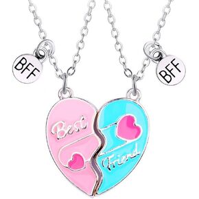 Lezmoii Best Friend Necklace Friendship Necklace Gifts Matching Magnetic BFF Necklace for 2 Girls