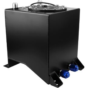20 Gallon Fuel Cell 80L Universal Gas Tank with Level Sender,Aluminum Polished Racing Street Drift Strip Fuel Tank with Quick Release Fuel Cap,Silver