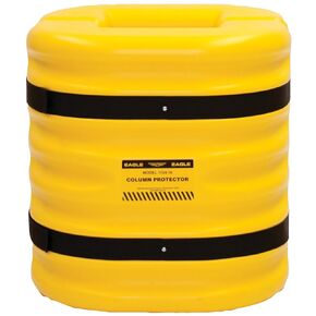 Eagle Plastic Column Protector for 8" Square Column with Interlocking Halves and Easy-Install Straps, 24" x 24" x 24", High-Density Polyethylene (HDPE), Made in The USA, Red, 17248RED