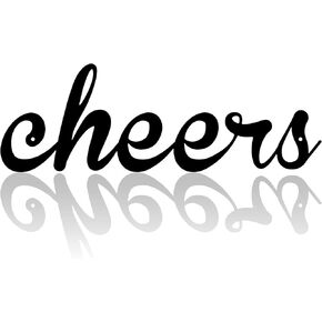 Cheers Metal Word Wall Sign 16X5.41 inch Black Wall Decor for Living Room Metal Wall Art for Bedroom Wall Hanging Decorations Cheers Letter Inspirational Wall Decor for House Offices Outdoor
