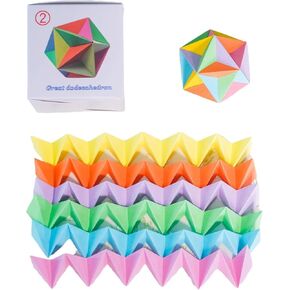 نسج متعدد السطوح متعدد السطوح المواد الصلبة الهندسية ثلاثية الأبعاد نموذج ورقي DIY نموذج رقم 2: ألغاز أوريغامي اثنا عشري رائعة بأنماط هندسية من الورق، تتضمن مجموعة واحدة من المواد كمكافأة in Kuwait