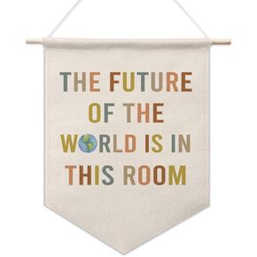 The Future of the World is In This Room Poster, Classroom Decor, Kids Room Decor, Nursery Wall Decor, Canvas Hanging Pennant Flag, Inspirational Canvas Wall Art, Teacher Gift, Birthday Gift for Kids