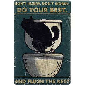 Do Your Best, Black Cat Decor, Tin Sign, Metal Signs, Metal Poster, Funny Bathroom Signs, Cat Art, Funny Signs, Cat Wall Art, Vintage Tin Signs, Signs for Wall Décor in Saudi Arabia