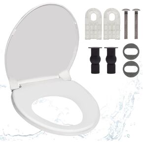 SS113/114 Elongated Soft Close Toilet Seat Compatible with TOTO SS237/247, SS224, SS117, SS204, SS154, SS214, Heavy Duty Slow Close Toilet Seat Cover for Heavy People with 1-Pack Toilet Bolts and Nuts