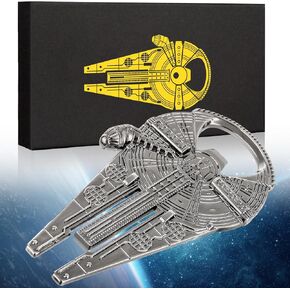 Space Ship Beer Bottle Opener, Beer Gifts for Men Dad Husband Son Him with Gift Box and Card, Souvenir Present for Fans Lovers of Space Movies and Books, Birthday Gifts, Bronze
