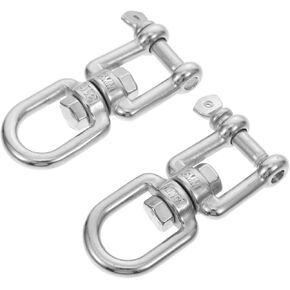 2pcs Stainless Steel Swivel Ring Heavy Duty Swivel Sandbag Swivel Chain Connector Link Swivel Hook Swivel Eye Hook Heavy Duty Hooks Cable Marine to Rotate 316 Stainless Steel