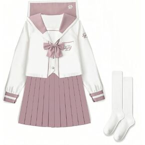 Japanese School Girls Uniform Suit Sailor Dress Pleated Skirt Anime Cosplay Costume Kawaii Cute Student Outfit Set
