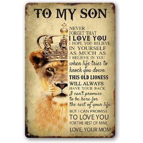 To My Son Metal Sign Dad Present To Son Sign Funny Tin Signs Vintage Wall Decor Bikers Metal Prayer Plaque To My Son Gifts From Dad Inspirational Poster Sign 8x12 Inch