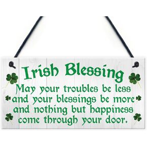 XLD Store Irish Blessing Happiness Friendship Gift Plaque St Patricks Day Lucky House Sign