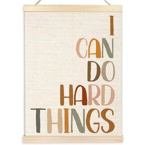 Ecezatik I Can Do Hard Things Poster Hanger Frame, Boho Classroom Decor, Inspirational Quotes Banner Posters Wall Decor for Classroom Nursery Kids Room Preschool Playroom, 12x16 Inches