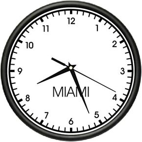 SignMission Beagle Miami Wall World time Zone Clock Office Business