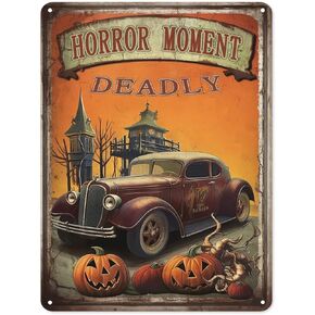 Be A Witch Happy Halloween Metal Tin Sign Vintage Wall Decor for Home Kitchen Garden Cafe Rustic Artistic Decoration 12x16 Inch