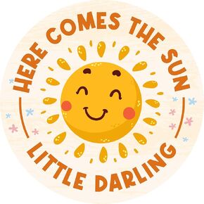 Nursery Room Wall Decor Sign, Sunshine Nursery Wall Decor for Baby Boy Girl Kids Bedroom Toddler Room Hanging Sign Decorations, Here Come The Sun