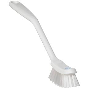 Fine Dish Brush - Heavy-Duty, Narrow, Slip-Resistant Cleaning Brush, Polypropylene, Polyester Bristle, 11 Inch, Yellow, (42876)