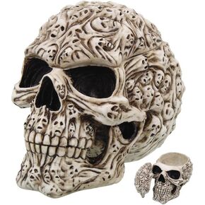 7.5 Inch Spirit Ghost Print Skull Removable Top Desktop Figurine