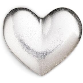 DANFORTH - Heart Palm Stone — Inspirational Pocket Charm — Smooth Metal Worry Stone — Heart Shaped Rocks — I Love You Valentine — Handcast Pewter — Made in USA (1 ½")