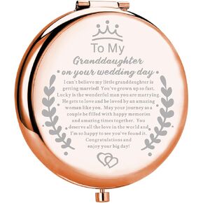 UJIMS to My Granddaughter On Your Wedding Day Gifts from Grandma Grandpa Granddaughter Wedding Day Makeup Mirror (Granddaughter Wedding)