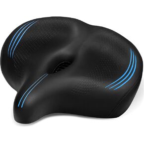 Oversized Bike Seat for Men Women Comfort, Extra Wide Soft Bicycle Seat Cushion, Large Comfortable Padded Bike Saddle for Peloton Bike & Bike+, Stationary Bike, Exercise Bike, City Bike, Ebike