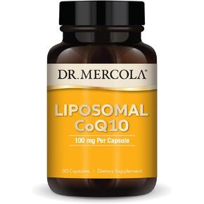 Dr. Mercola, Liposomal Ubiquinol CoQ10 Dietary Supplement, 30 Servings (30 Capsules), Supports Brain and Cardiovascular Health, non GMO, Soy-Free, Gluten Free