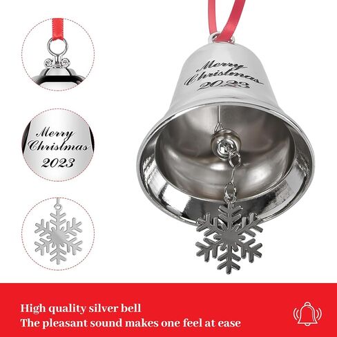 Kyoryuger Christmas Bells Set of 4 Shabby Cow Bells Christmas Bell Ornaments for Christmas Tree Christmas Wreath Hanging Decorative Bells for Doors Walls Windows Rustic Cow Bell Golden in Saudi Arabia