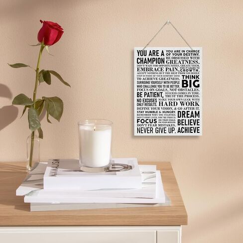 Inspirational Wood Sign, Hanging Wooden Plaques Decor, Motivational Wall Art, Decorative Wall Plaque, Positive Mindset Decor Sign, Encouragement Gift for Friends Colleague, You Are A Champion Sign in Saudi Arabia