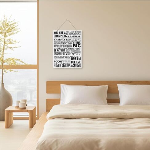 Inspirational Wood Sign, Hanging Wooden Plaques Decor, Motivational Wall Art, Decorative Wall Plaque, Positive Mindset Decor Sign, Encouragement Gift for Friends Colleague, You Are A Champion Sign in Saudi Arabia