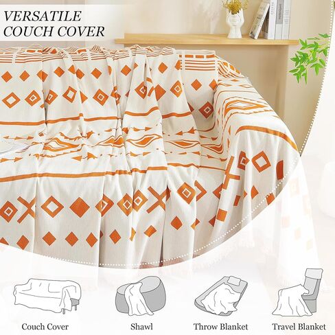 غطاء أريكة Tritard Boho، أغطية أريكة مقطعية مخططة قابلة للعكس، أغطية أريكة Loveseat باللون الأسود والأبيض، أغطية وسائد من الشنيل مع واقي أريكة قابل للغسل بشراشيب للكلاب وغطاء فوتون للحيوانات الأليفة (71 بوصة - 134 بوصة) in Saudi Arabia